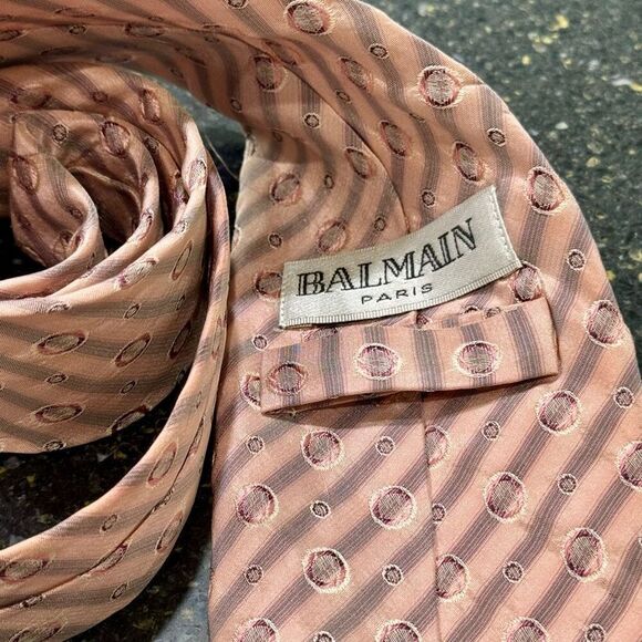 Balmain Paris Pink Silk Tie - Picture 1 of 6